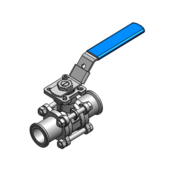 卫生级三片式卡箍球阀